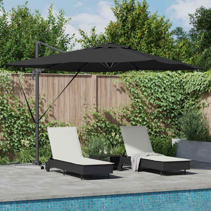Parasol plażowy Czarny 286 x 284 x 270 cm Aluminium i Poliester