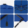 Parasol plażowy Ze LED Lights Niebieski Azur 286 x 284 x 270 cm