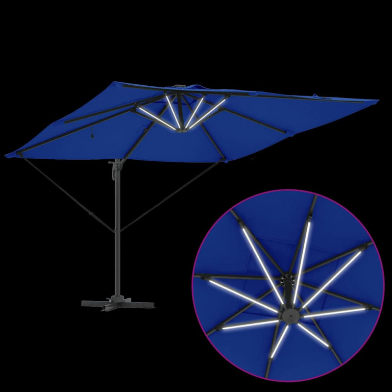 Parasol plażowy Ze LED Lights Niebieski Azur 286 x 284 x 270 cm