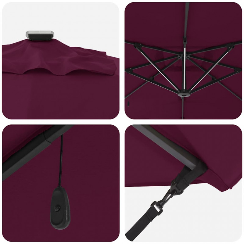 Parasol plażowy Bordeaux Czerwony 286 x 284 x 270 cm