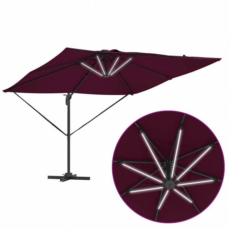 Parasol plażowy Bordeaux Czerwony 286 x 284 x 270 cm