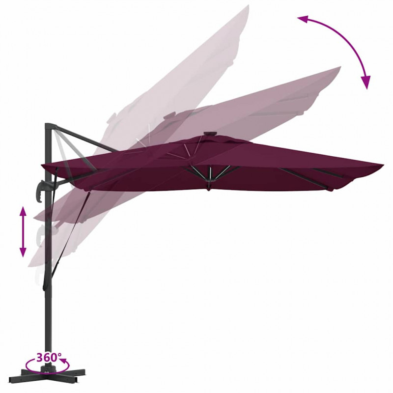 Parasol plażowy Bordeaux Czerwony 286 x 284 x 270 cm