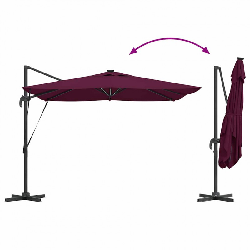Parasol plażowy Bordeaux Czerwony 286 x 284 x 270 cm