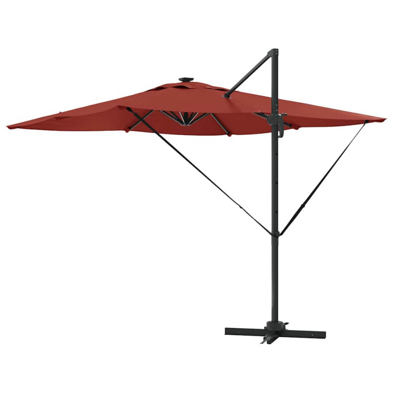 Parasol plażowy Ze LED Lights terakota 286 x 284 x 270 cm
