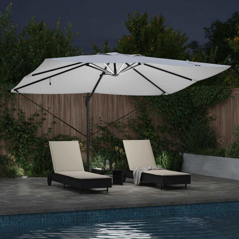 Parasol plażowy Ze LED Lights piaskowy 352 x 251 x 265 cm