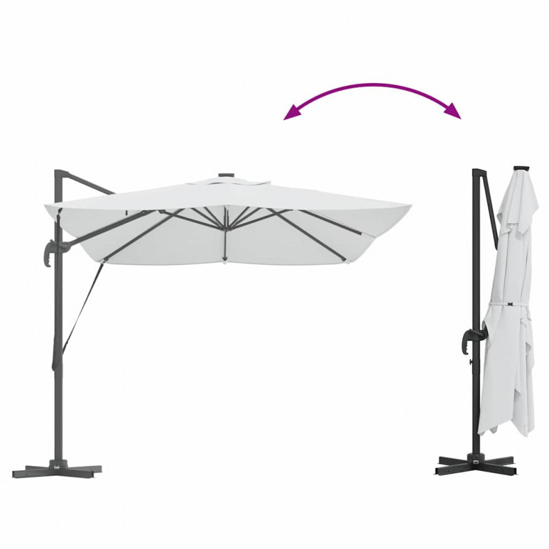 Parasol plażowy Ze LED Lights piaskowy 352 x 251 x 265 cm