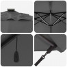 Parasol plażowy Ze LED Lights Antracyt 352 x 251 x 265 cm