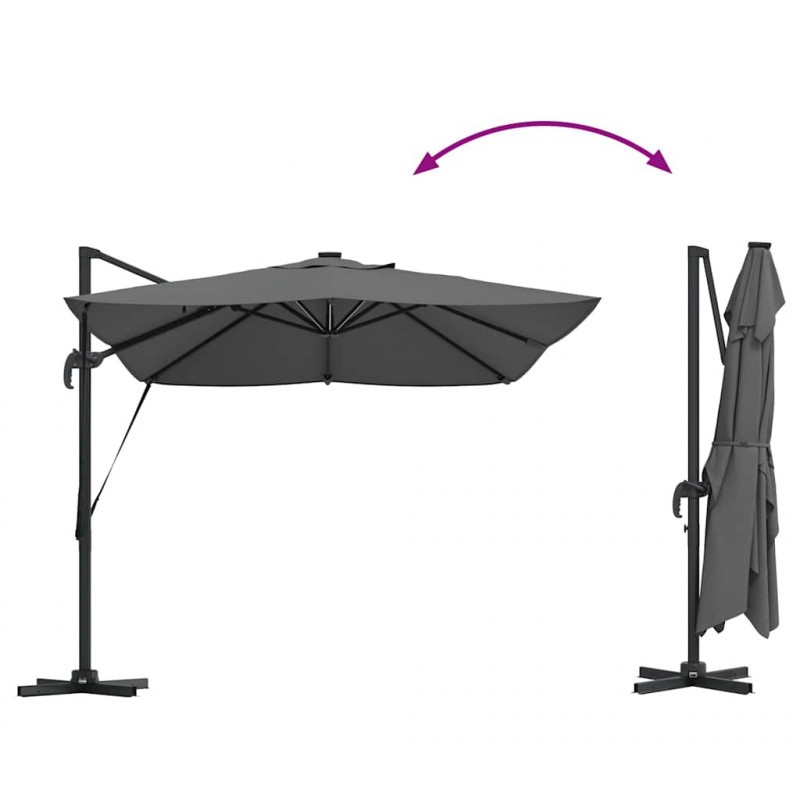 Parasol plażowy Ze LED Lights Antracyt 352 x 251 x 265 cm