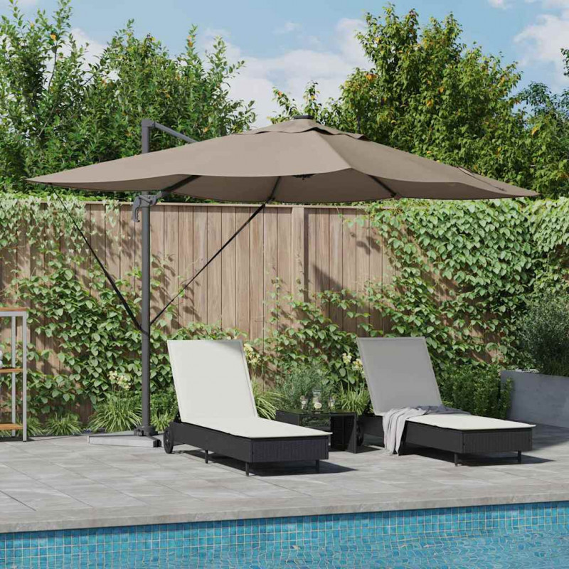 Parasol plażowy Ze LED Lights Ciemnoszary 352 x 251 x 265 cm