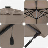 Parasol plażowy Ze LED Lights Ciemnoszary 352 x 251 x 265 cm