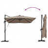 Parasol plażowy Ze LED Lights Ciemnoszary 352 x 251 x 265 cm