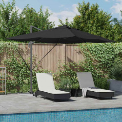 Parasol plażowy Czarny 352 x 251 x 265 cm Poliester i aluminium