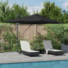 Parasol plażowy Czarny 352 x 251 x 265 cm Poliester i aluminium