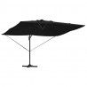 Parasol plażowy Czarny 352 x 251 x 265 cm Poliester i aluminium