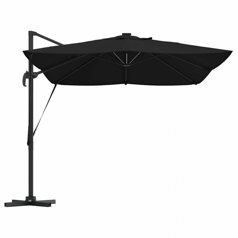 Parasol plażowy Czarny 352 x 251 x 265 cm Poliester i aluminium