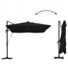 Parasol plażowy Czarny 352 x 251 x 265 cm Poliester i aluminium