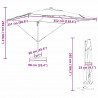 Parasol plażowy Czarny 352 x 251 x 265 cm Poliester i aluminium