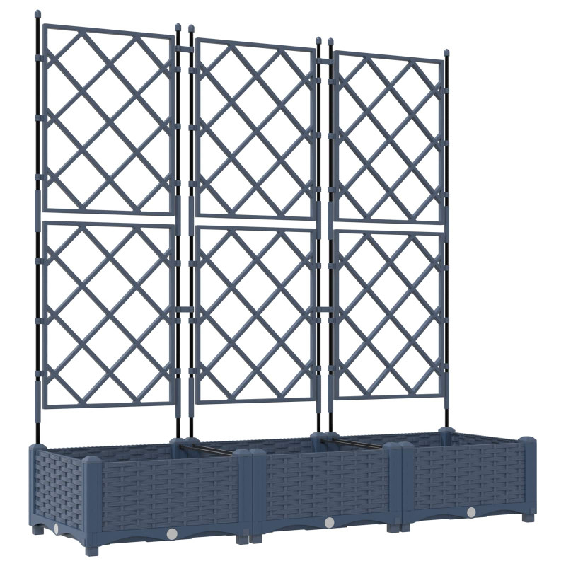Doniczka ogrodowa 3 pcs Szary 120 x 40 x 125,5 cm