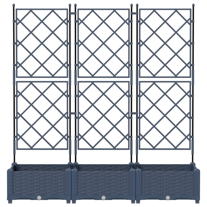 Doniczka ogrodowa 3 pcs Szary 120 x 40 x 125,5 cm