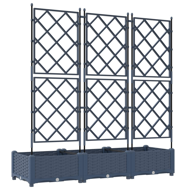 Doniczka ogrodowa 3 pcs Szary 120 x 40 x 125,5 cm