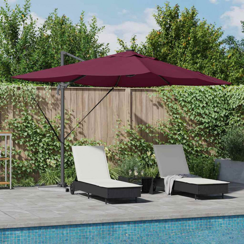 Parasol plażowy Z blokadą Bordeaux Czerwony 352 x 251 x 265 cm