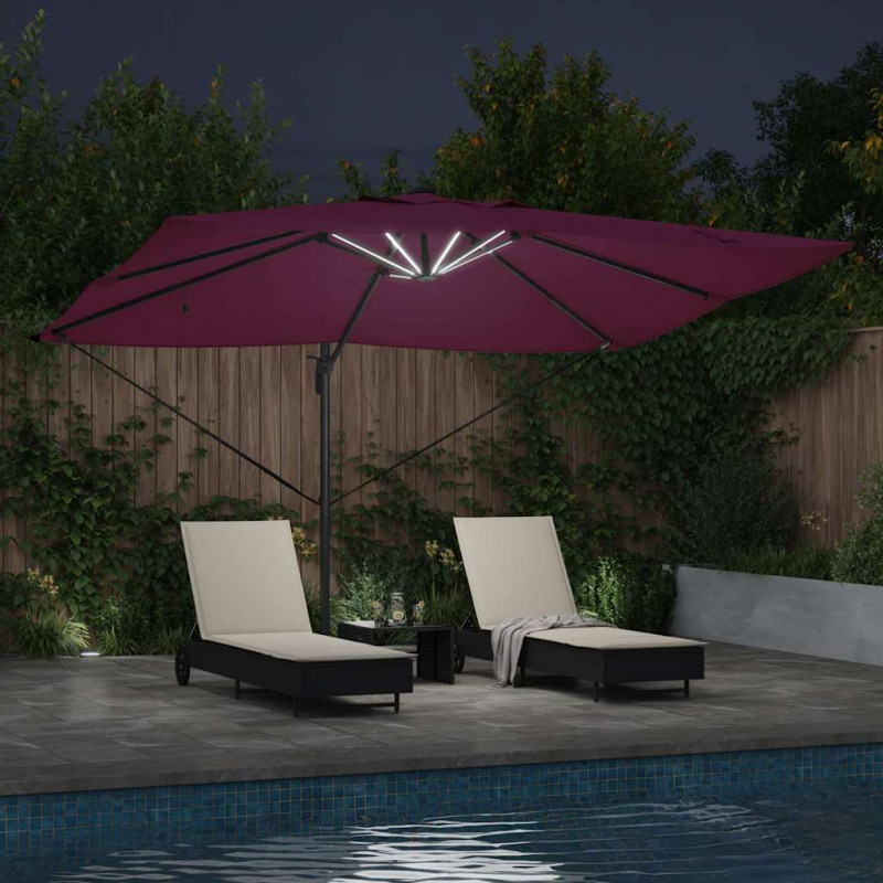 Parasol plażowy Z blokadą Bordeaux Czerwony 352 x 251 x 265 cm