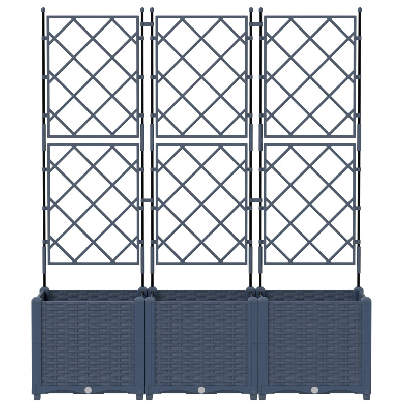Doniczka ogrodowa 3 pcs Szary 120 x 40 x 143 cm