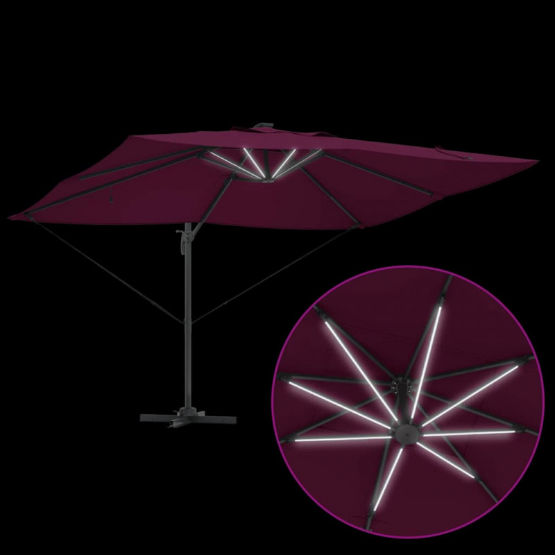 Parasol plażowy Z blokadą Bordeaux Czerwony 352 x 251 x 265 cm