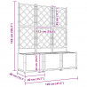 Doniczka ogrodowa 3 pcs Szary 120 x 40 x 143 cm