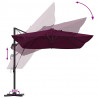 Parasol plażowy Z blokadą Bordeaux Czerwony 352 x 251 x 265 cm