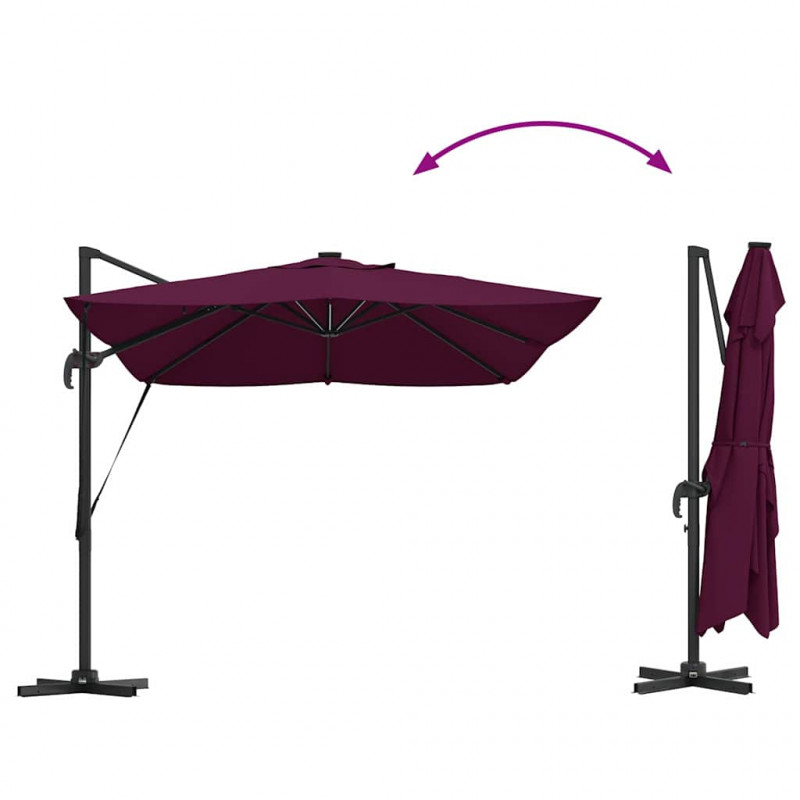 Parasol plażowy Z blokadą Bordeaux Czerwony 352 x 251 x 265 cm