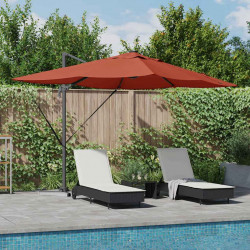Parasol plażowy Ze LED Lights terakota 352 x 251 x 265 cm