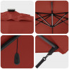 Parasol plażowy Ze LED Lights terakota 352 x 251 x 265 cm