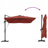 Parasol plażowy Ze LED Lights terakota 352 x 251 x 265 cm