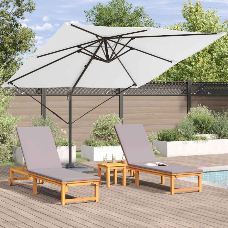 Parasol Roma Beżowy 286 x 284 x 265 cm Aluminium i Poliester