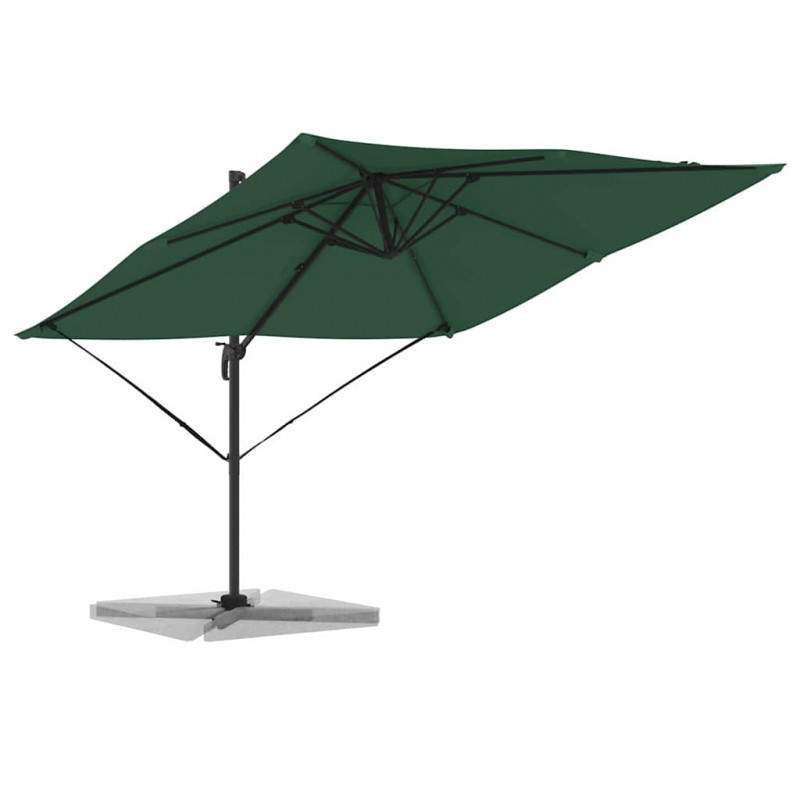 Parasol Roma Zielony 286 x 284 x 265 cm Aluminium i Poliester