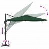 Parasol Roma Zielony 286 x 284 x 265 cm Aluminium i Poliester