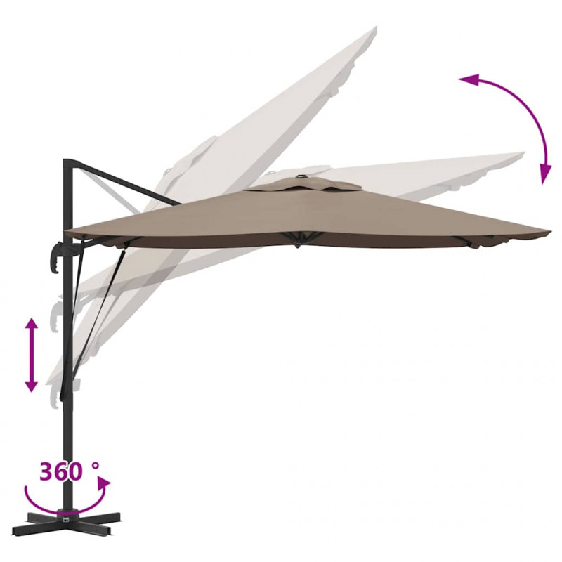 Parasol Roma Ciemnoszary 286 x 284 x 265 cm