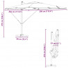 Parasol Roma Ciemnoszary 286 x 284 x 265 cm