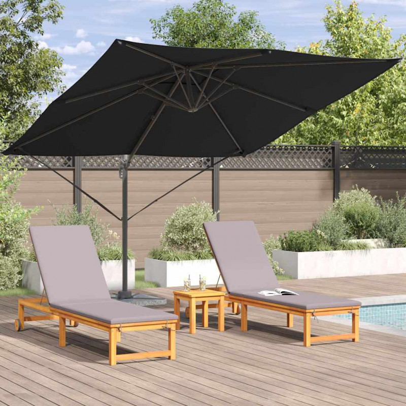 Parasol Roma Czarny 286 x 284 x 265 cm Aluminium i Poliester