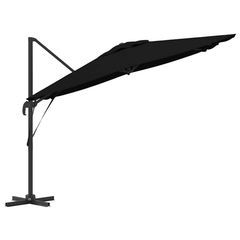 Parasol Roma Czarny 286 x 284 x 265 cm Aluminium i Poliester