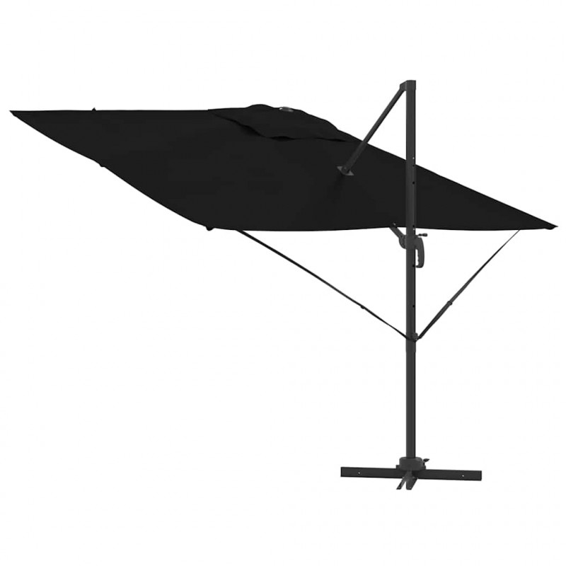 Parasol Roma Czarny 286 x 284 x 265 cm Aluminium i Poliester