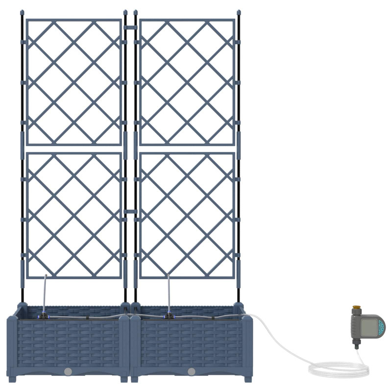 Doniczka ogrodowa 2 pcs Szary 80 x 40 x 126 cm