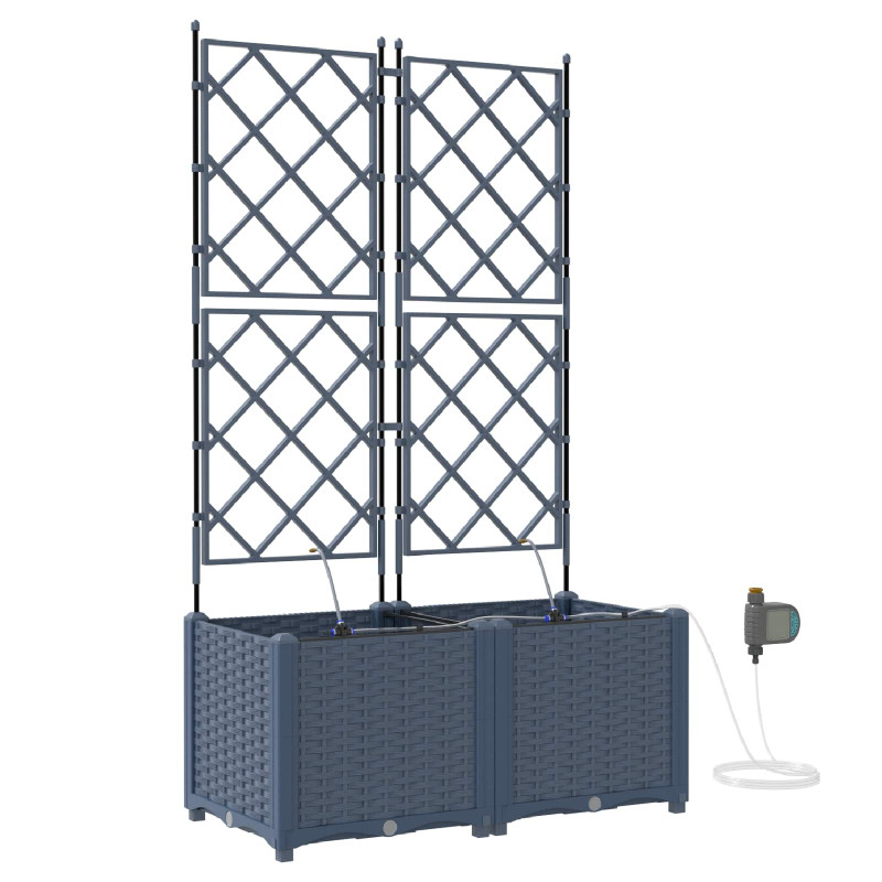 Doniczka ogrodowa 2 pcs Szary 80 x 40 x 142 cm
