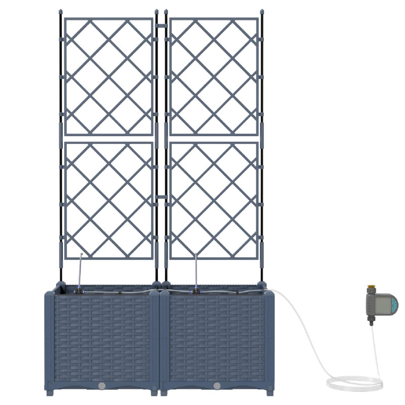 Doniczka ogrodowa 2 pcs Szary 80 x 40 x 142 cm