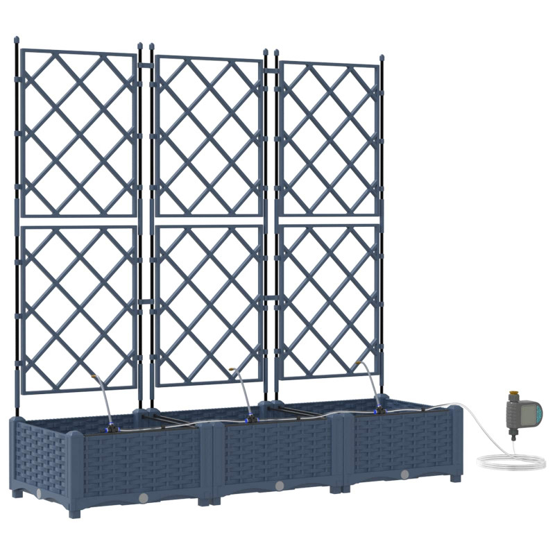 Doniczka ogrodowa 3 pcs Szary 120 x 40 x 126 cm