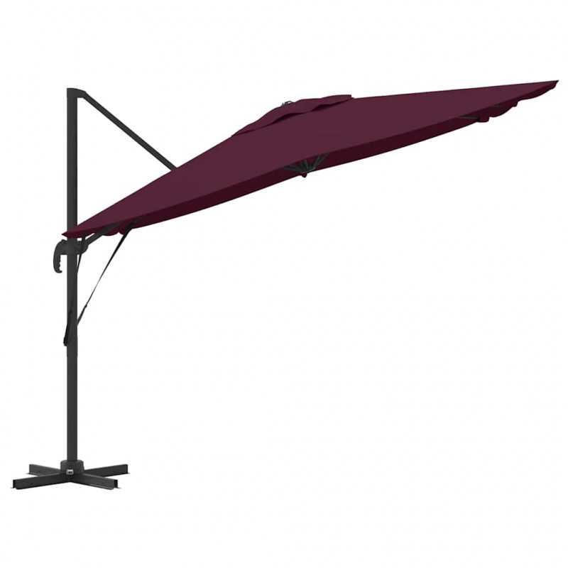 Parasol Roma Czerwony 286 x 284 x 265 cm Aluminium i Poliester
