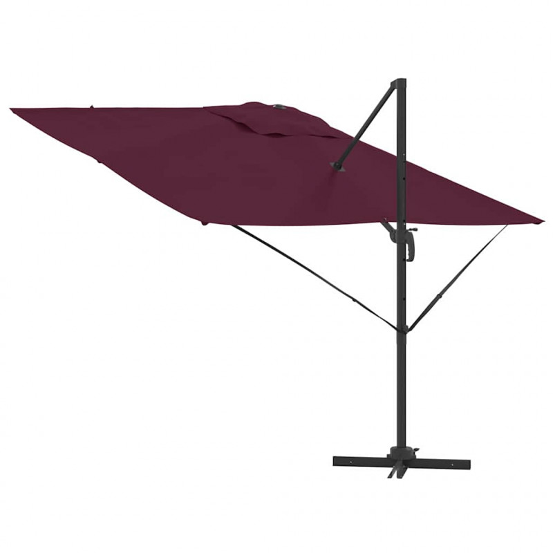 Parasol Roma Czerwony 286 x 284 x 265 cm Aluminium i Poliester