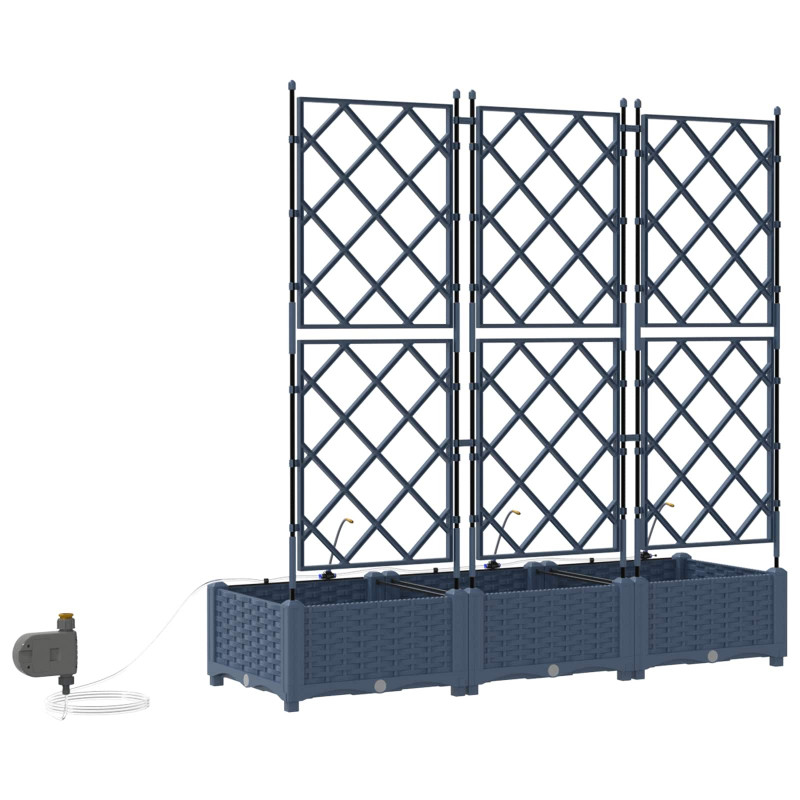 Doniczka ogrodowa 3 pcs Szary 120 x 40 x 126 cm