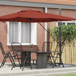 Parasol Roma Czerwony 286 x 284 x 265 cm Aluminium i Poliester